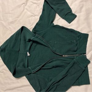 TNA Textured Teal Zip-Up Hoodie
